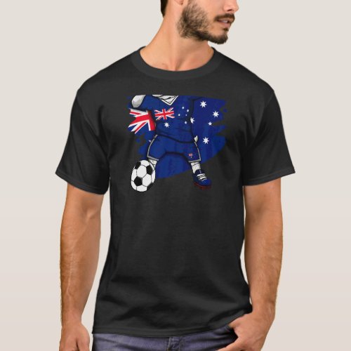 Dabbing French Bulldog Australia Soccer Fan Jersey T_Shirt