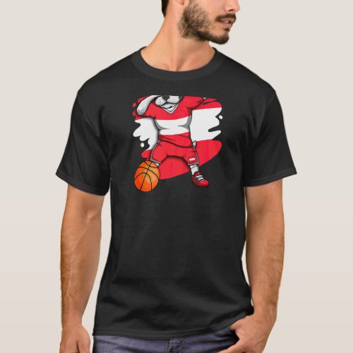 Dabbing French Bulldog Austria Basketball Fan Jers T_Shirt