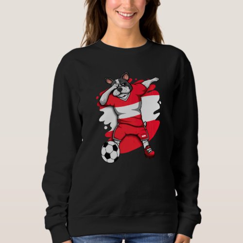 Dabbing French Bulldog Austria Soccer Fans Jersey  Sweatshirt