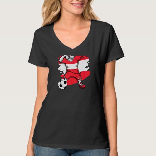 Dabbing French Bulldog Austria Soccer Fans Jersey  T_Shirt