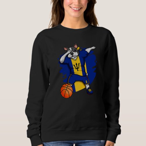 Dabbing French Bulldog Barbados Basketball Fan Jer Sweatshirt