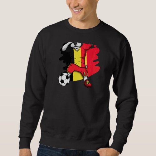Dabbing French Bulldog Belgium Soccer Fans Jersey  Sweatshirt