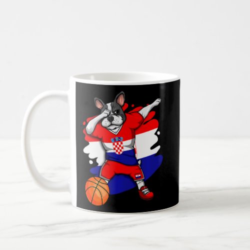 Dabbing French Bulldog Croatia Basketball Fan Jers Coffee Mug