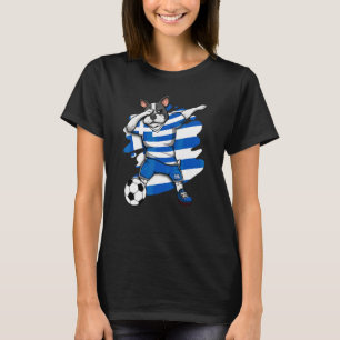 Dabbing French Bulldog Greece Soccer Fans Jersey F T-Shirt
