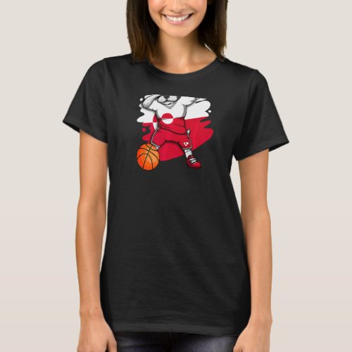 Dabbing French Bulldog Greenland Basketball Fan Je T_Shirt