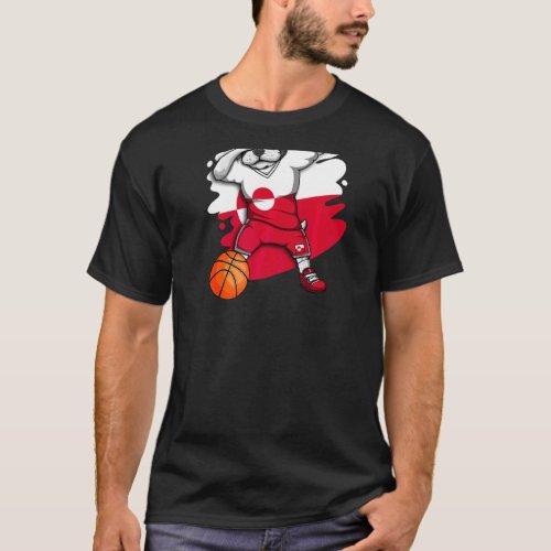 Dabbing French Bulldog Greenland Basketball Fan Je T_Shirt