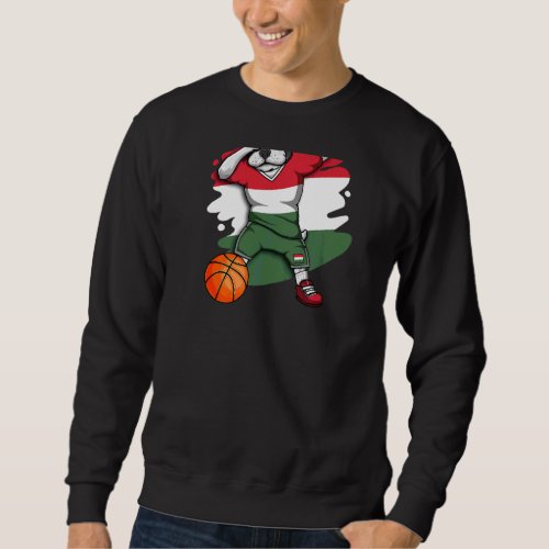 Dabbing French Bulldog Hungary Basketball Fan Jers Sweatshirt