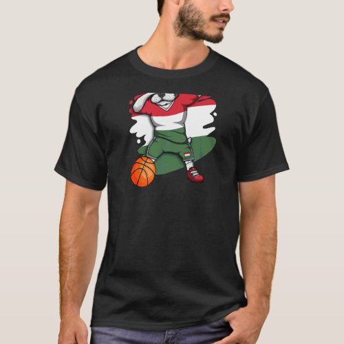 Dabbing French Bulldog Hungary Basketball Fan Jers T_Shirt