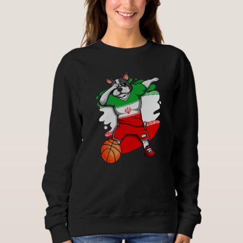 Dabbing French Bulldog Iran Basketball Fan Jersey  Sweatshirt