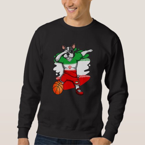 Dabbing French Bulldog Iran Basketball Fan Jersey  Sweatshirt