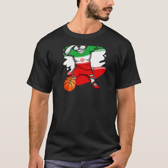 Dabbing French Bulldog Iran Basketball Fan Jersey  T-Shirt (Front)