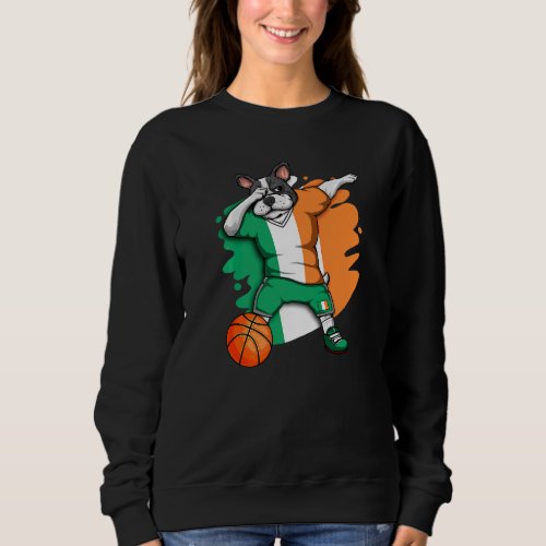 Dabbing French Bulldog Ireland Basketball Fan Jers Sweatshirt