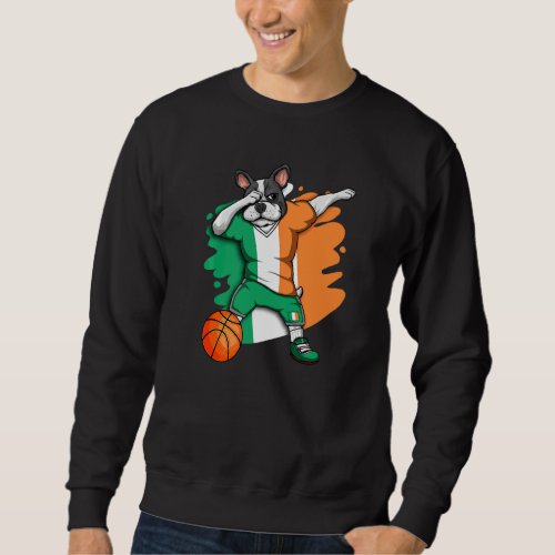 Dabbing French Bulldog Ireland Basketball Fan Jers Sweatshirt