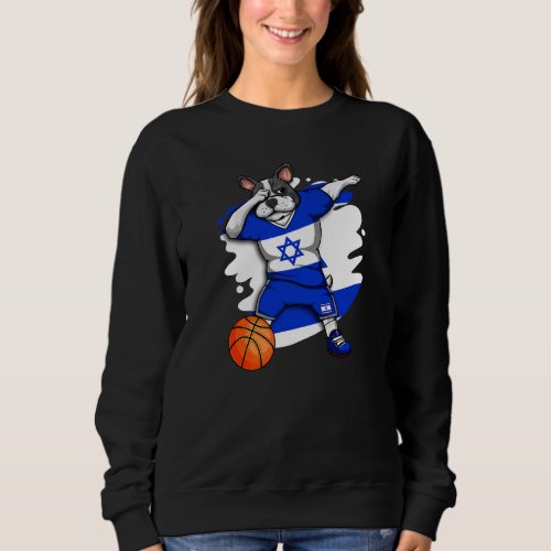 Dabbing French Bulldog Israel Basketball Fan Jerse Sweatshirt