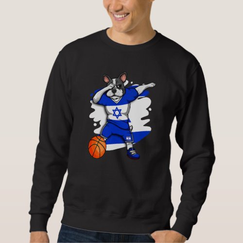 Dabbing French Bulldog Israel Basketball Fan Jerse Sweatshirt
