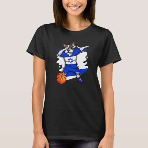 Dabbing French Bulldog Israel Basketball Fan Jerse T_Shirt