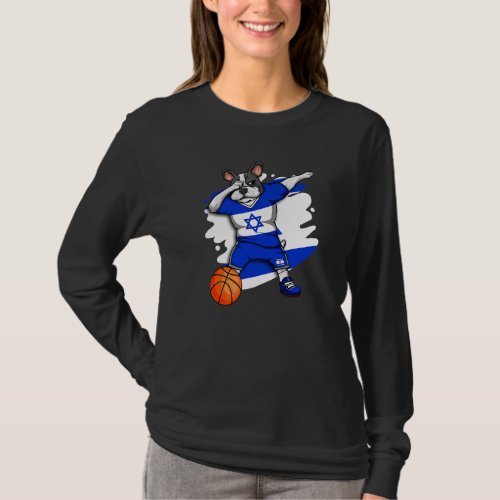 Dabbing French Bulldog Israel Basketball Fan Jerse T_Shirt