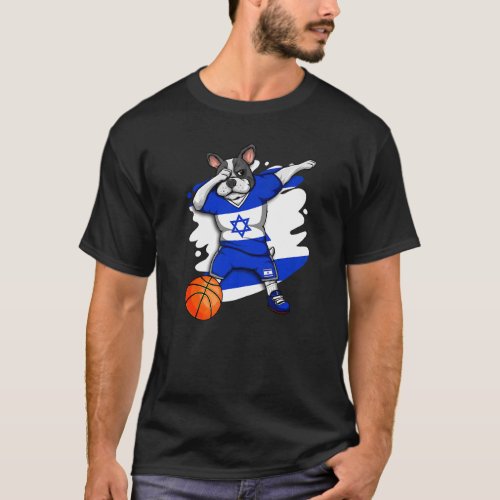 Dabbing French Bulldog Israel Basketball Fan Jerse T_Shirt