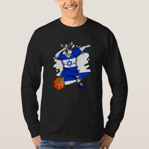 Dabbing French Bulldog Israel Basketball Fan Jerse T_Shirt