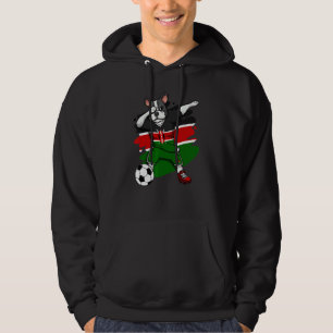 Dabbing French Bulldog Kenya Soccer Fans Jersey Fo Hoodie