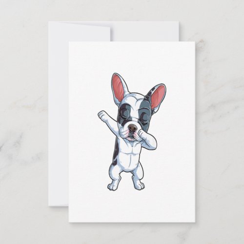 Dabbing French Bulldog Kids Boys Dog Lover Gift RSVP Card