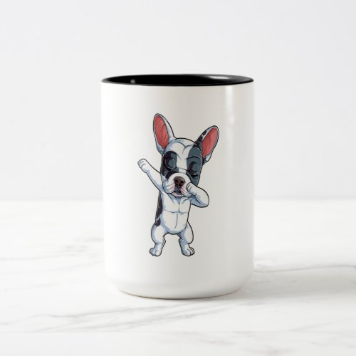 Dabbing French Bulldog Kids Boys Dog Lover Gift Two_Tone Coffee Mug