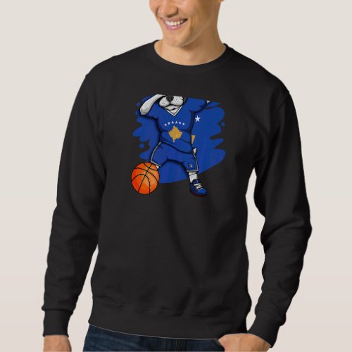 Dabbing French Bulldog Kosovo Basketball Fan Jerse Sweatshirt