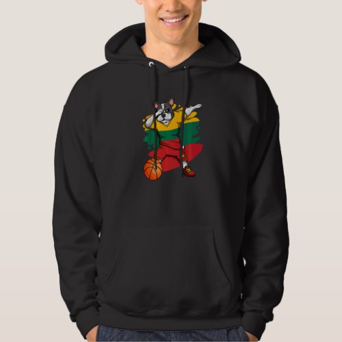 Dabbing French Bulldog Lithuania Basketball Fan Je Hoodie