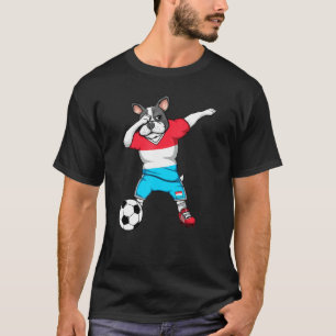 Dabbing French Bulldog Luxembourg Soccer Fan Jerse T-Shirt