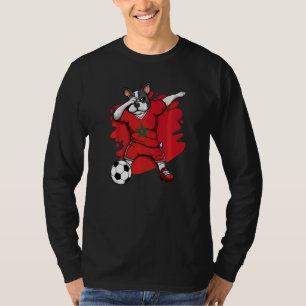 Dabbing French Bulldog Morocco Soccer Fans Jersey T-Shirt