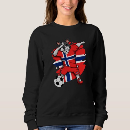 Dabbing French Bulldog Norway Soccer Fans Jersey F Sweatshirt