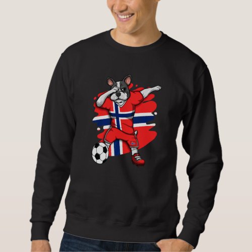 Dabbing French Bulldog Norway Soccer Fans Jersey F Sweatshirt