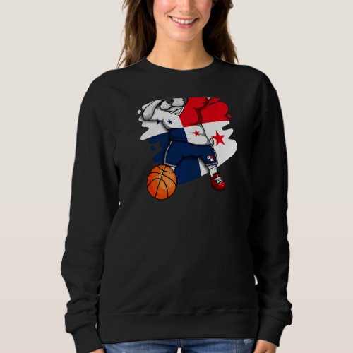 Dabbing French Bulldog Panama Basketball Fan Jerse Sweatshirt