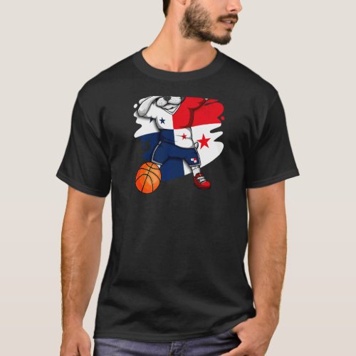 Dabbing French Bulldog Panama Basketball Fan Jerse T_Shirt