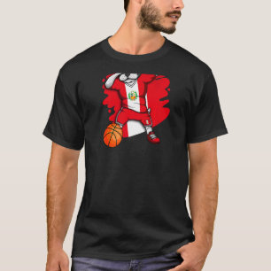 Dabbing French Bulldog Peru Basketball Fan Jersey T-Shirt