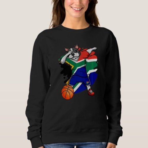 Dabbing French Bulldog South Africa Basketball Fan Sweatshirt