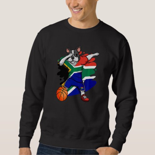 Dabbing French Bulldog South Africa Basketball Fan Sweatshirt