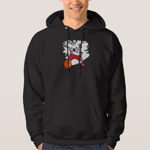 Dabbing French Bulldog South Korea Basketball Fan  Hoodie