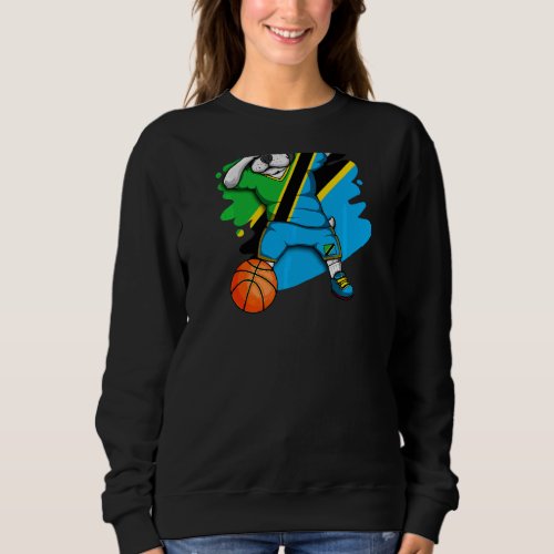 Dabbing French Bulldog Tanzania Basketball Fan Jer Sweatshirt