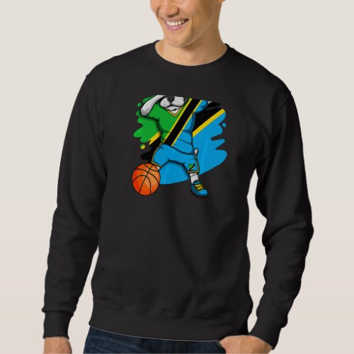 Dabbing French Bulldog Tanzania Basketball Fan Jer Sweatshirt