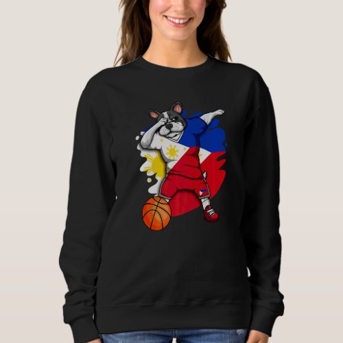 Dabbing French Bulldog The Philippines Basketball  Sweatshirt