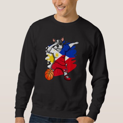 Dabbing French Bulldog The Philippines Basketball  Sweatshirt