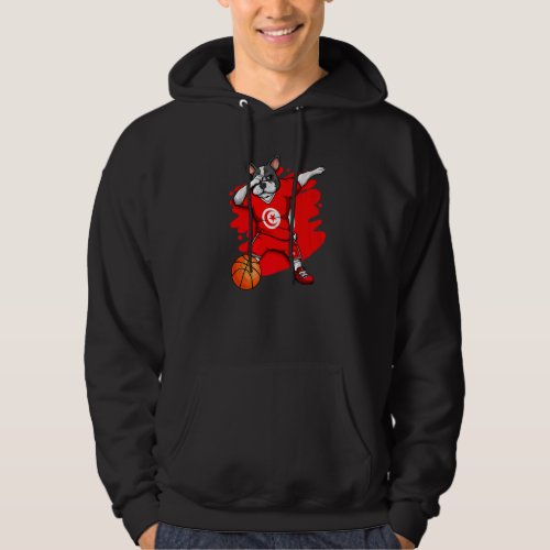 Dabbing French Bulldog Tunisia Basketball Fan Jers Hoodie