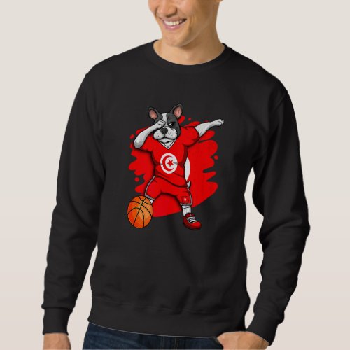 Dabbing French Bulldog Tunisia Basketball Fan Jers Sweatshirt