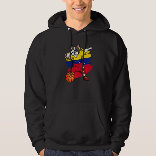 Dabbing French Bulldog Venezuela Basketball Fan Je Hoodie