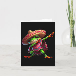 Dabbing Frog Sombrero Poncho Cinco De Mayo Mexican Card