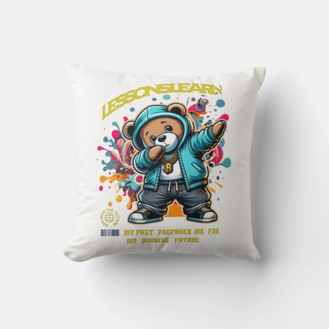 DABBING FUTURE LESSONS LEARN THROW PILLOW (Front)