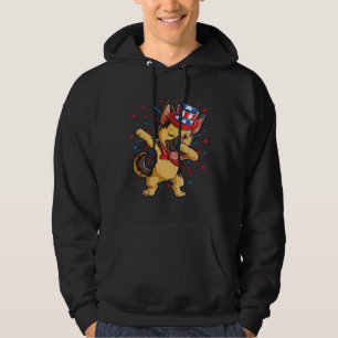 Dabbing German Shepherd 4th of July Boys Kids Amer Hoodie