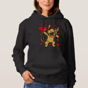 Dabbing German Shepherd Heart Valentines Day Boys Hoodie