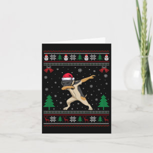 Dabbing German Shorthaired Pointer Dog Santa Hat C Card